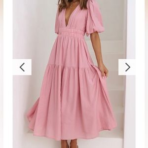 Soft Pink Midi Dress